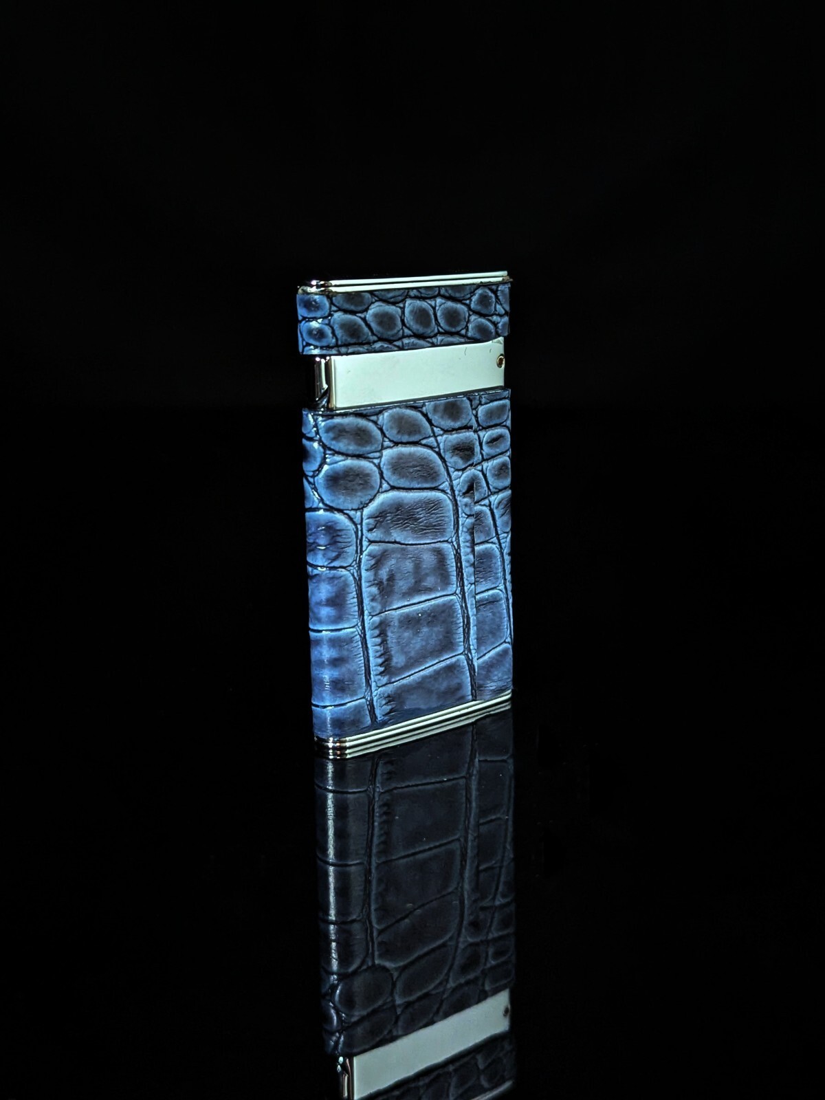Brizard and Co Sottle Lighter Indigo Croco Pattern NIB - $195.00
