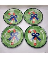 Studio 33 Hand-Painted Christmas Plate Candy Cane Red Green 11&quot; Xmas Hol... - €8,92 EUR