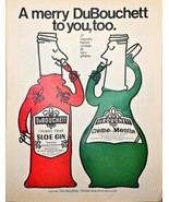DUBOUCHETT CREAMY HEAD SLOE GIN-True Fruit-1968 Vintage Print Ad - $11.03