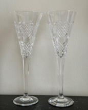 Waterford Crystal 2 Champagne Glasses Wedding Heirloom Collection 10 1/4&quot; Tall - £58.05 GBP