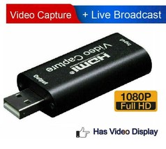 HDMI to USB 2.0 Video Capture card for Computer Youtube PC Gaming Live Streaming - £26.59 GBP