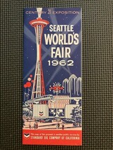 Seattle World&#39;s Fair 1962 Chevron Standard Oil Map of Fairgrounds Petrol... - $8.90