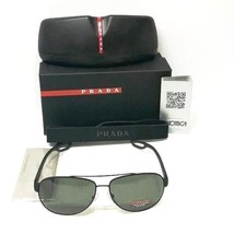 Prada men polarized lenses aviator style sunglasses sps 55Q made in Italy - £170.56 GBP