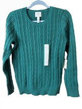 St. Johns Bay Womens Classic Cable Sweater Large Plaza Green Cabin Core ... - $15.84