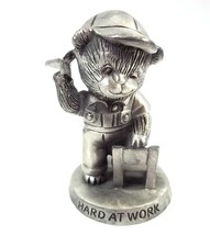 Avon pewter figurine Teddy Bear Hard at Work 1983 - $5.95