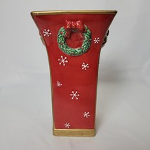 Vintage Fitz and Floyd Festive Bells Ceramic Large Vase Christmas Holida... - £11.02 GBP