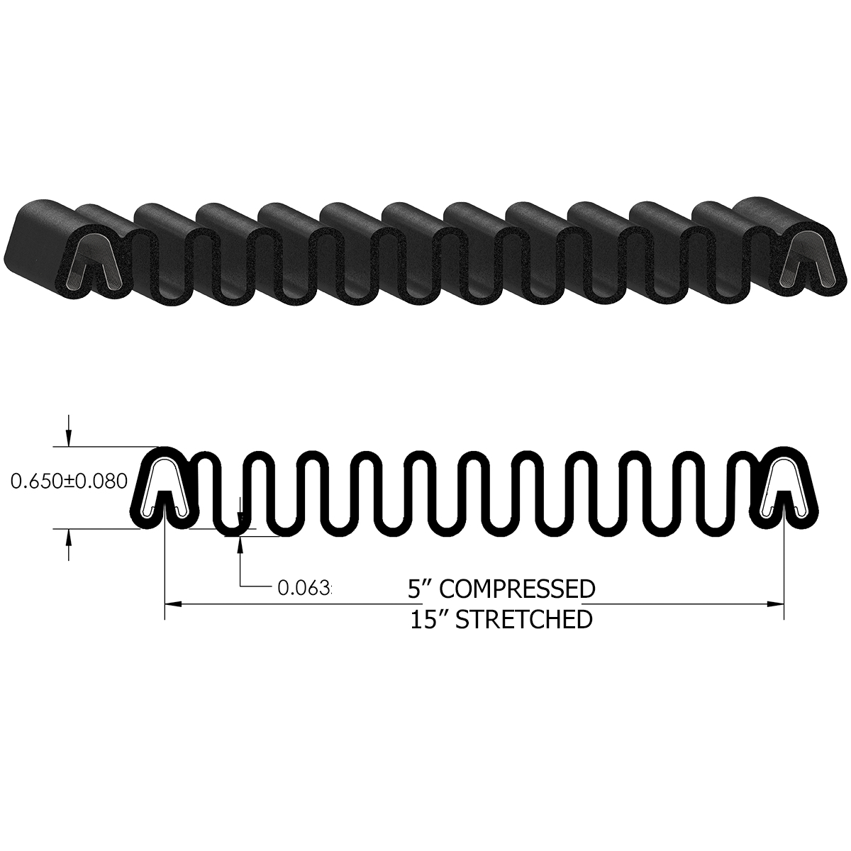 Gordon Glass® Slider to Slider Accordion Boot Seal, 5&quot; Compressed, 15&amp; - $276.00