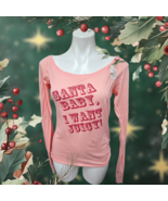 NWT Y2K Vintage SUPER RARE Pink Graphic Long Sleeve Tee SANTA BABY, I WA... - $153.44