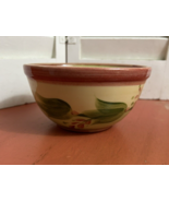 Vtg Gail Pittman 1998 signed bowl  Mississippi pottery Laurel Leaf red g... - $19.31