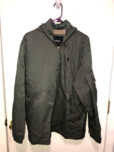 Marc New York Mens Medium Raincoat Windbreaker w/ Hood Mesh Lined Army G... - $19.79