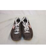 SKECHERS WOMEN&#39;S sz8 BROWN/PINK LEATHER STRIPED SNEAKER TENNIS SHOES NA1... - $19.17 CAD