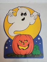 Vintage 1980s Happy Halloween Decoration Classroom Hallmark Ghost Pumpki... - $20.82
