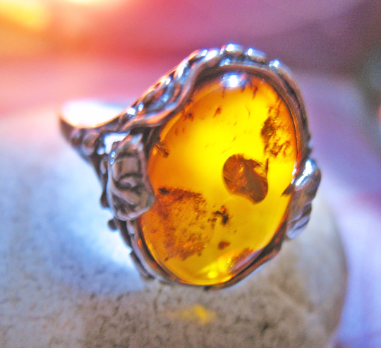 Primary image for Haunted ring 50X ATTRACT & MANIFEST WISH MAGICK 925 BALTIC AMBER WITCH CASSIA4