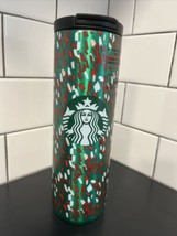 Starbucks Christmas Confetti Tumbler Red And Green Stainless 16 Oz 2019 NEW - £22.67 GBP