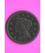 1847 Large Cent Braided Hair Liberty Coin Guaranteed Authentic &amp; Genuine... - $68.65 CAD