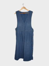 Vintage Eddie Bauer Dress Womens L Denim Sleeveless Maxi Prarie House - $43.39