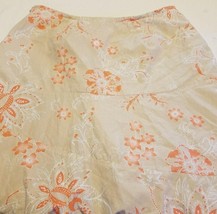 Worthington Skirt Size 4 Tan Cream Orange Tiered Floral Flare Ruffle - £7.64 GBP