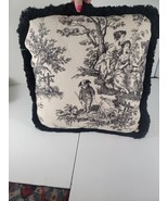 Waverly French Country Black and White Toile 15 Inch Decorative Pillow w... - $22.99