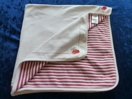 Baby Gap Pink Stripe Cotton Cherry Baby Girl Receiving Swaddle Blanket Vintage - £39.46 GBP