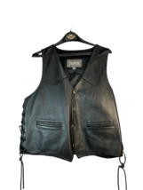 Wilson’s Men&#39;s Black Leather Vest Size L, With Eagle! - £32.44 GBP