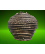 Antique Home Decoration Folk Collection Bronze Lidded Jar Pot Incense Bu... - $127.78 CAD