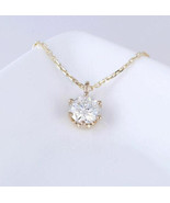 2Ct Round Solitaire Cubic Zirconia Pendant Yellow Gold-Plated Silver No ... - £84.33 GBP