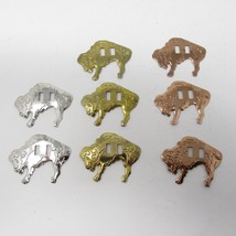 Buffalo Bison Concho Lot of 8 Silver Brass Copper Slotted Cowboy Western Vtg - $7.99