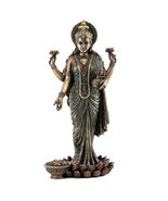 LAKSHMI STATUE 10&quot; Hindu Indian Wealth Goddess High Quality Bronze Resin... - $56.95