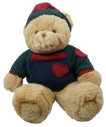 Commonwealth Teddy Bear Plush Embroidered Sweater Vtg 90s Brown Stuffed ... - $19.18