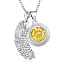 Angel Caller sunflower Harmony bola ball Pendant Necklace Pregnancy Jewelry whit - £21.59 GBP