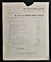 1868 Antique Mt Pleasant Military Academy Sing Sing Ny Ossining Receipt Wesson - £53.55 GBP