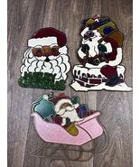 Vintage SunCatcher Ornaments Decor Christmas Holiday Santa Claus Plastic - $15.99