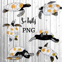 Sea Turtle Daisy  Theme Collection/PNG Clip Art/Sublimation/Commercial Use/Digit - £3.18 GBP