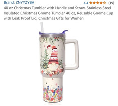 Christmas Gnome Stainless Steel Tumbler, 40 Oz - £22.85 GBP