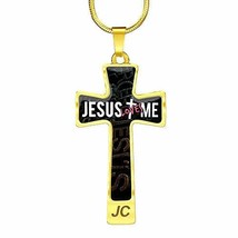 Express Your Love Gifts Jesus Loves Me Necklace Cross Pendant Necklace Stainless - £31.60 GBP