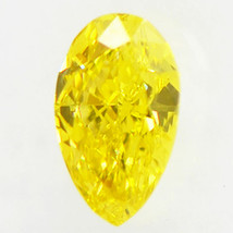 Pear Shape Diamond Fancy Yellow VS2 Loose Enhanced IGI Certificate 0.50 Carat - £452.20 GBP