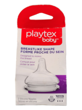 Playtex Baby Breastlike Shape Nipples BPA Free 3m+ 2-pack Silicone Fast ... - £4.35 GBP