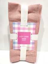 Lily Park Easter Pink Gold Shimmer Cloth Napkins Set of 4 - £17.17 GBP