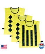 CHAMPRO Sideline Official Pinnies (set of 3, 1 Diamond/2 Striped), OPTIC... - $35.45