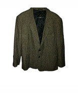 Coldwater Creek Mens 42 Blazer Tweed Black &amp; Tan Twill Sport Coat 50% Wo... - $45.50 CAD