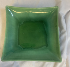 Vtg Royal Haeger Pottery Square Console Bowl Green 10.5” #R689 1930s - £20.14 GBP