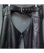 Vintage Leather Motorcyle Chaps &quot;INTERSTATE Classic Originals&quot; Size Medium - £47.17 GBP