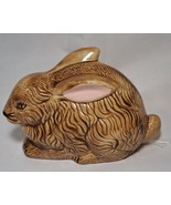 Brown Ceramic Rabbit hare bunny signed Lillians 4&quot; x 6&quot; - £13.43 GBP