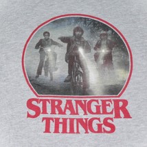 Stranger Things - T-SHIRT / Raglan Women&#39;s Sz L ~ Netflix, Gray, Bicycles, Bikes - $14.36