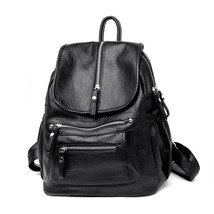 Ladies Leather Backpack Fashion Women Travel Backpa  Sac A Dos School Backpa for - £141.41 GBP
