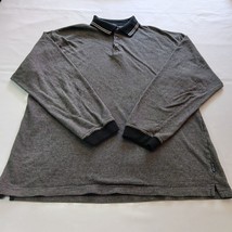 955 Originals RN19577 Men&#39;s Black &amp; Gray Cotton Polo Shirt Long Sleeve S... - $254.98 MXN