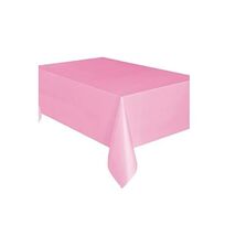 Plastic Baby Pink Tablecloth, 9ft x 4.5ft  - $8.00