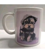 Rachael Hale Yorkie Puppy Dog Newsboy Hat Coffee Cup 2008 - $148.66 MXN