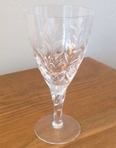 Stuart Crystal Water Goblet Clear Cut Leaf Fern Twist Stem England I HAVE MORE - £18.03 GBP