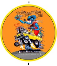 Rat Fink Too Mean To Live..  14&quot; Round Laser Cut Metal Sign - $919.60 MXN